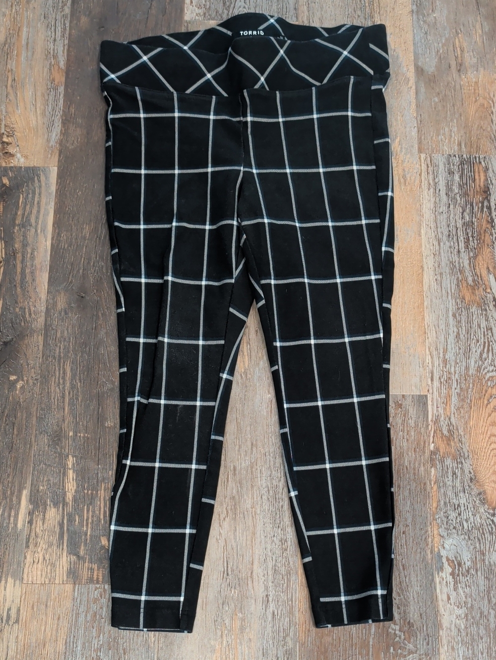 torrid Black Leggings with White Grid